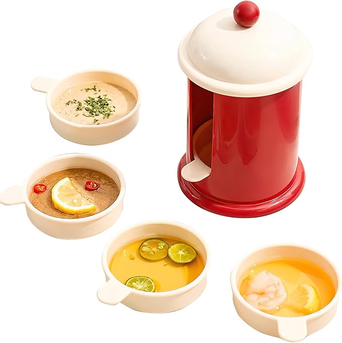 Set of 5 Mini Dipping Bowls, 3.15 Inch Small Sauce Dish, Stylish Design, Perfect for Sushi, Condiments, BBQ, Ketchup