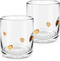 Icon Juice Glasses, 14oz Stemless Wine Drinking Juice Glass Cup for Valentine Party Supplies Gift(2 Pcs,Coffee Bean)