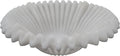 Large Decorative Bowl decor, Scalloped Pedestal Bowls for Modern Home Decor,Ruffle Decor,Stylish Key Bowl for Entry Table,Decorative Fruit Bowl for Kitchen Counter,Artificial Stone Milky White