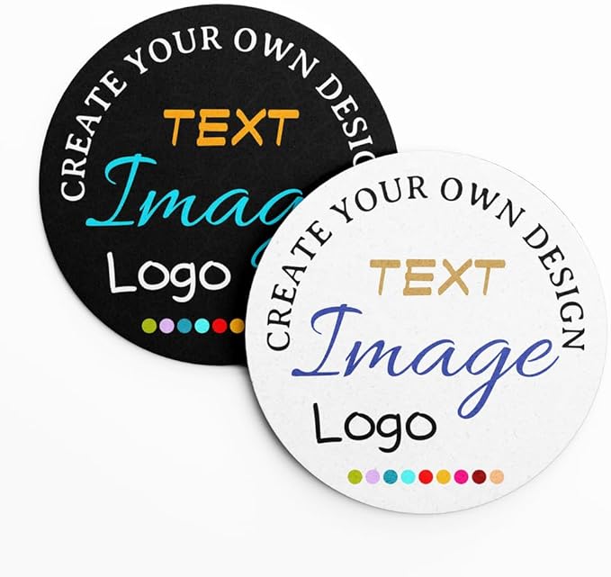 Set of 4 Custom Coaster Personalized Ceramic Coasters for Drink Add Your Text Image Logo Photo, Customized Decor Gift Coaster for Crafts, Wedding, Bar, Home, Office, Kitchen, Restaurant