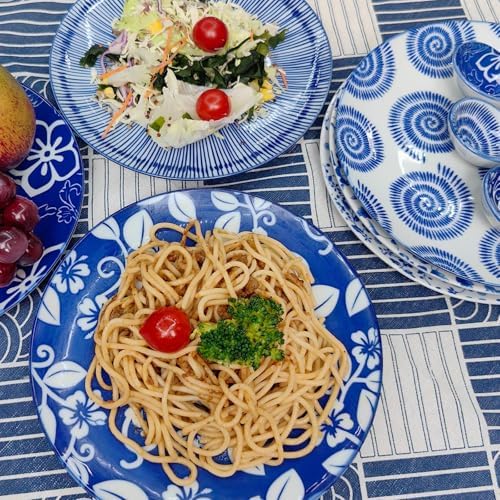 Japanese Style 8 Inch Ceramic Salad Plate Set of 6, Table Decor - Image 2