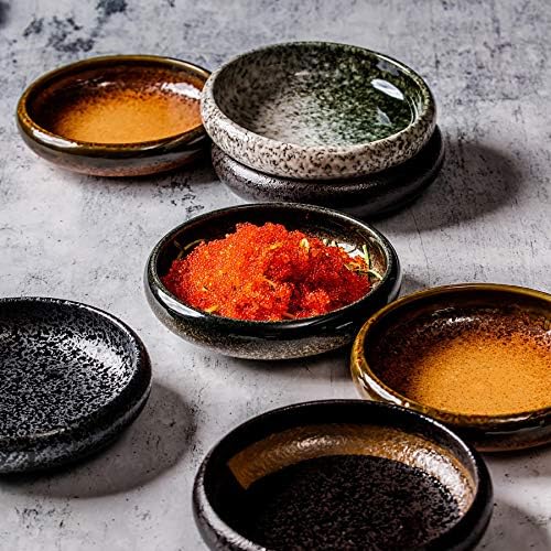 Uaral Japanese Plates Serving Dishes,Salad Bowl Set,Dessert Plate,Appetizer Plate Set of 4,5.5 inch(Black Speckled) - Image 5
