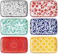 vancasso Selene Rectangular Salad Plates 8.5"x5.1"Inch, Set of 6 by vancasso