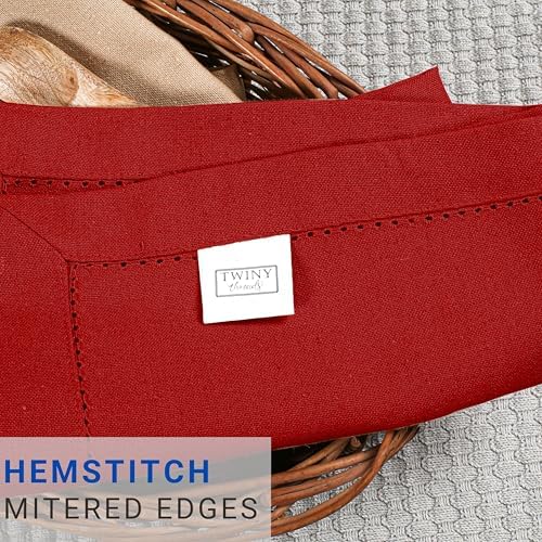 TWINY threads Set of 12 100% Cotton Cloth Napkins, 18"x18", Reusable, Red - Image 6