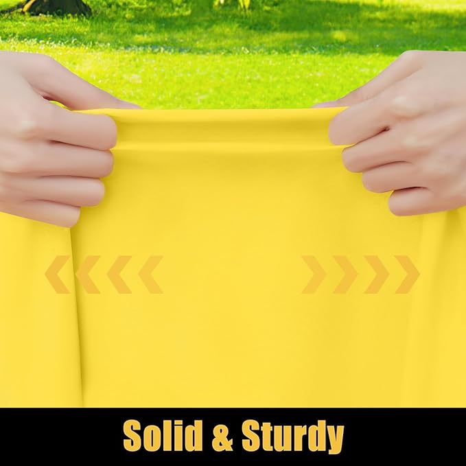 Smiry Rectangle Picnic Table Cloth, Waterproof Elastic Fitted Tablecloths for 4 Foot Tables, Washable Polyester Table Cover for Camping, Indoor and Outdoor (Yellow, 24"x48")