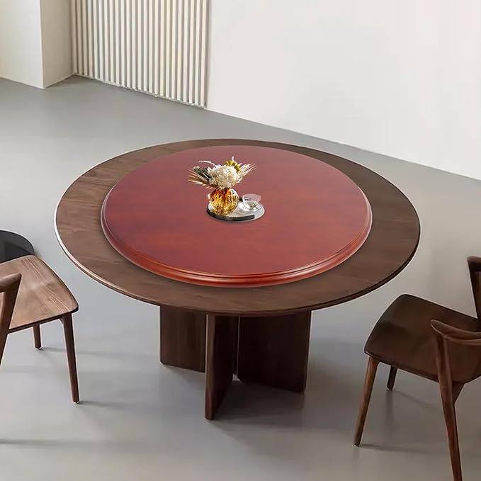 27.56" Dining Table Turntable, Wooden Rotating Serving Tray Round Tabletop Serving Plate Large Round Serving Plate Tabletop Rotating Tray Organizer for Table Top Counter Top