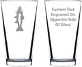 Custom Trout - Pint Glass for Beer - Trout Fishing Gifts for Fisherman - Fun Fish Cups & Lake House Decor - 16 oz