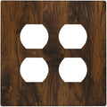 Light Switch Cover Brown Rustic Wood Grain Vintage Wooden Texture 2 Gang Decorative SwitchPlates Double Duplex Wall Plates Switch Plates and Outlet Covers for Cabin Bedroom Decor