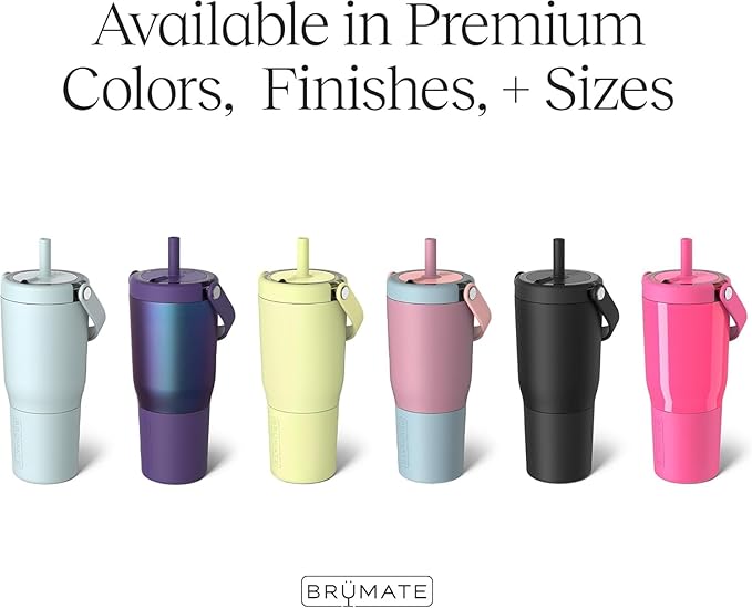 BrüMate Resa 25oz 100% Leakproof Travel Tumbler with Handle & Straw | Flexible SoftSip Straw | Silicone Sleeve for Durability | Stainless Steel | Cup Holder & Travel Friendly Water Bottle | (Juniper)