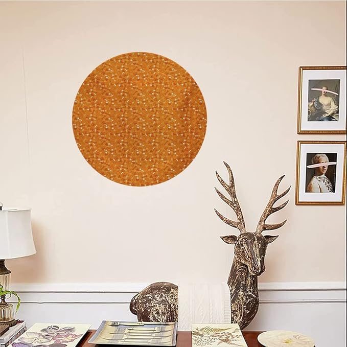 Ceramic Display Plate, Dog Bone Ceramic Hanging Decorative Plate, Pattern with Paw Prints Bones and Hearts Veterinary, 6 Inch, Household Custom Ceramic Plate, Marigold Burnt Orange and White