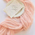 Joanlody Peach Cheesecloth Table Runner Spring Easter 10Ft Rustic Gauze Boho Cheese Cloth Table Runner for Wedding Bridal Baby Shower Decoration