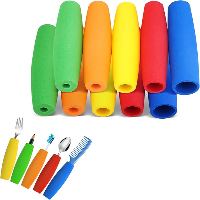 Foam Grip Tubing, Foam Tubes Grip Aid for Utensils, Adaptive Utensil Cutlery Padding Grip Handle for Disabled, Elderly, Arthritic and Handicapped (Arc Shaped)