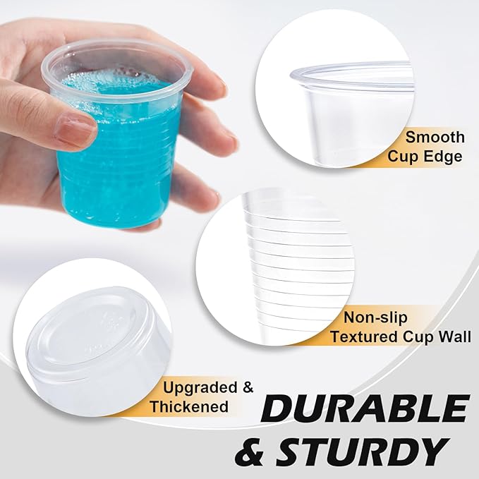 1500 Pack 3 oz Clear Plastic Cups, Small Bathroom Cups, Disposable Mouthwash Cup, Cold Party Drinking Cup, Perfect for Whiskey, Juice, Soda, Coffee