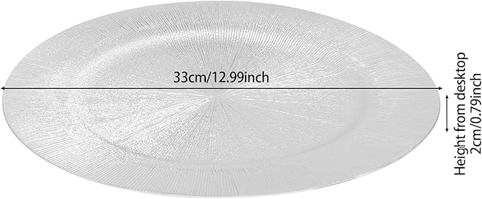100 Pcs Antique Charger Plates Bulk, 13in Reusable Serving Plates Embossed Rim Plastic Party Dinner Plate Chargers Round Decorative Server Plate for Wedding Party Event Tableware