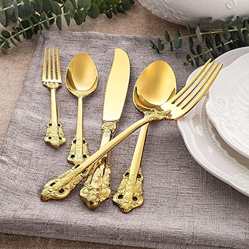 KEAWELL Luxury 4-Piece 18/10 Stainless Steel Dinner Spoon Set (Gold) - Image 5