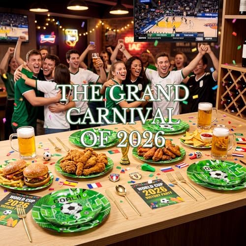 I00000 20 Green Plastic Soccer Plates, Disposable Plates for Soccer Party - Image 5