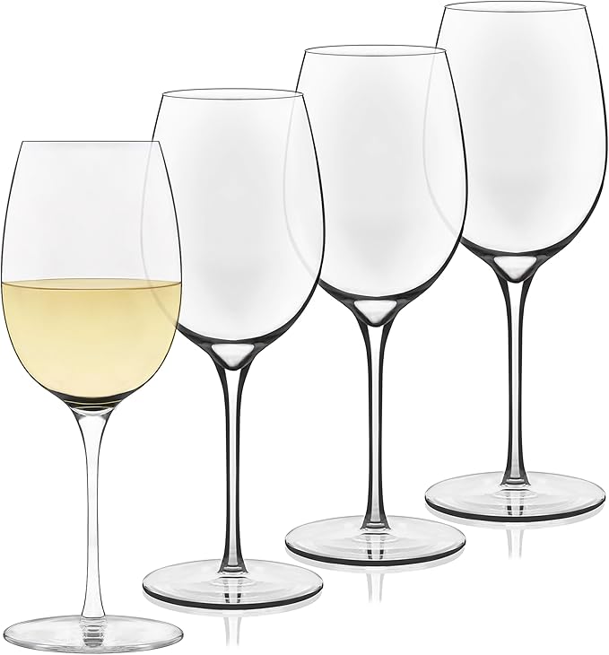 Libbey Signature Kentfield Wine Glasses, 13.25-Ounce, Set of 4, Made in USA, Dishwasher Safe, Classic Stemmed Glassware, Gift Box