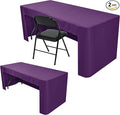 Nasitos 2 Pack 6' Fitted Tablecloth Purple Trade Show Table Cloth-Open Back Valentines Tablecloth Washable and Wrinkle Resistant Rectangular Trade Show Table Cover for Parties, Banquet, Baby Shower