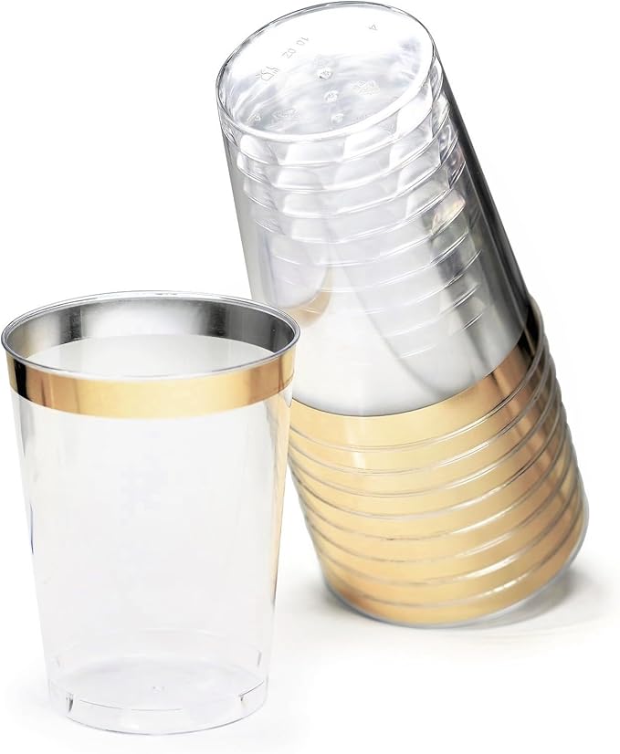 " OCCASIONS " 960pcs set (120 Guests) Extra Heavyweight Vintage Wedding Disposable/Reusable Plastic Plates -120x11'' +120x8.25''+Silverware+Cups+Napkins (Chateau in Mint)