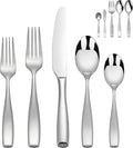 45-Piece Stainless Steel Silverware Set for 8, 18/10 Flatware With Serving Utensil, Heavy Duty Silverware Set, Mirror Polish High End, Dishwasher Safe, Ideal for Gift
