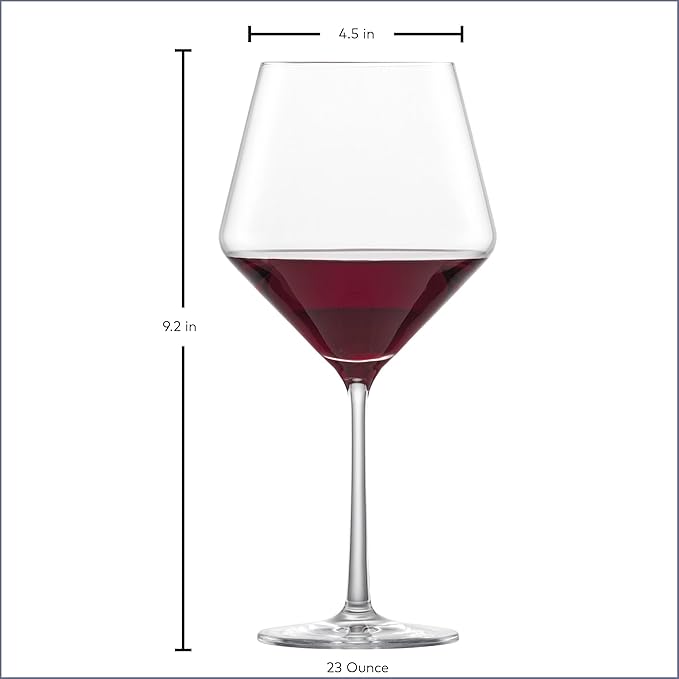 ZWIESEL GLAS Pure Burgundy Red Wine Glass (Set of 6), Graceful Burgundy Glasses for Red Wine, Dishwasher-Safe Tritan Crystal Glasses, Made in Germany (23 Ounce)