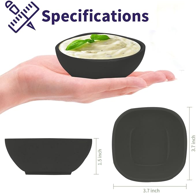 15 Pack Unbreakable Dipping Bowls, 4.5 OZ Soy Sauce Dishes,Wheat Straw Small Dessert Bowls,Small Prep Bowls，Dipping Sauce Cups, Dip Bowls for Side Dish, Snacks, BBQ，Ketchup