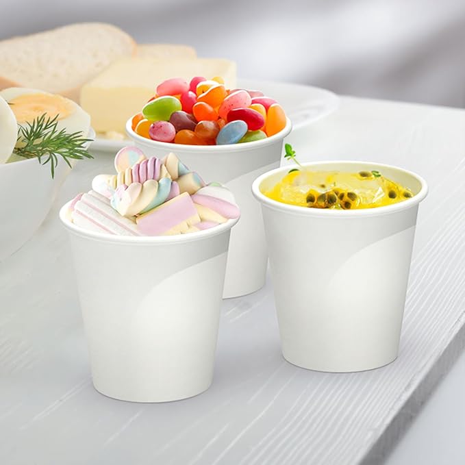 200 Count 3 oz Disposable Coffee Cups, Bathroom Mouthwash Cups, Leak-Free Food Safe Small Paper Mini Cup | Leak-Free, Food Safe, Small