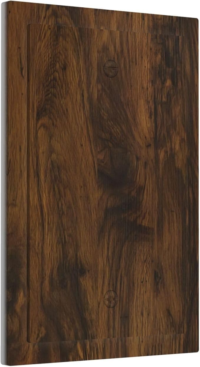 Light Switch Cover Brown Rustic Wood Grain Vintage Wooden Texture Wall Plate Cover 1 Gang Blank No Device Decorative Outlet Covers Electrical Switchplate for Cabin Bedroom Decor