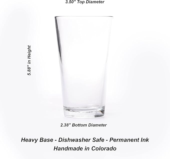 Black Lantern Set of 2 Pint Glasses – Screen Printed Drinking Glasses - 16 oz Highball Water Glasses Cups Sets Beer Glasses Tumblers Bar Glasses for Home and Kitchen (Mountain Range Panoramic)