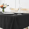 maxmill Tablecloth Weaved Texture Stain Resistant Waterproof, Wrinkle Resistant Washable Table Cloth, Fabric Table Cover for Dining Room, Indoor Outdoor Use, Rectangle 60 x 120 Inch, Black