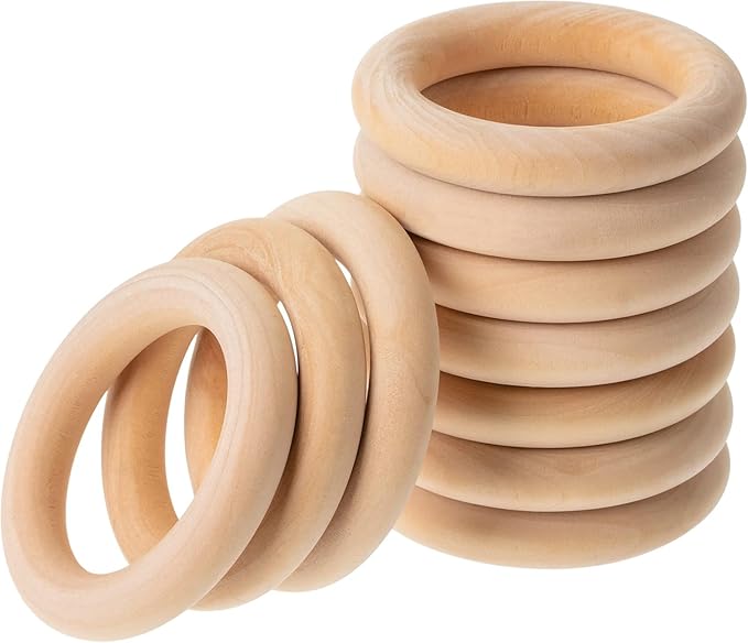 Napkin Rings, Wood Napkin Rings Napkin Holders Buckles for Dining, Anniversary, Birthday, Dinner, Christmas, Party of Table (Pack of 24)