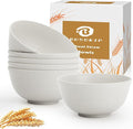 Wheat Straw Bowl 26oz, Cereal Bowls Sets of 6, Unbreakable Soup & Salad Bowl, Microwave & Dishwasher Safe Plastic Bowls for Kitchen, Dorm, Office, BBQ,Travel - White