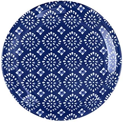 UP Indigo Melamine Round Dessert Plates, Small Serving Plates, for Appetizer, Snacks, and Side Dishes, Blue, 6.75 Inch, Set of 4 - Image 2