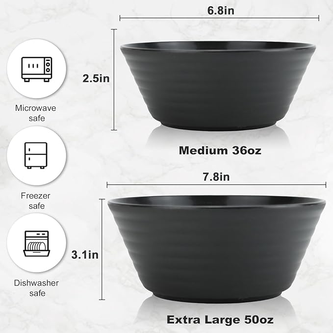 Wrova Wheat Straw Bowl Sets,6 PCS Unbreakable Cereal Bowl 36 OZ,Microwave and Dishwasher Safe Bowls,Dorm Bowl Sets BPA Free for Serving Cereal,Oatmeal and Salad (Grey)