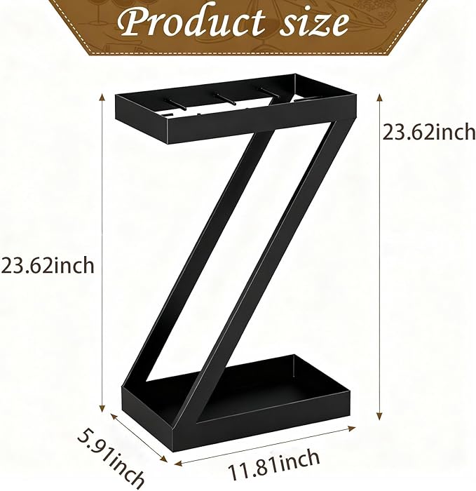 Modern Umbrella Stand with Drip Tray and Storage Shelf at The Entrance Foyer, Stylish Freestanding Umbrella Organizer, Indoor and Outdoor Umbrella Stand