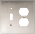 Henne Bery Soft Modern Decorative Wall Plate Switch Plate Outlet Cover (Toggle/Duplex, Satin Nickel)