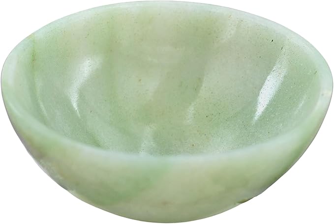 Green Aventurine Crystal Bowl - 2 Inch Decorative Bowls for Room and Home Decor - Gemstone Healing Crystals for Elegant Display, Positive Energy Balance and Gift