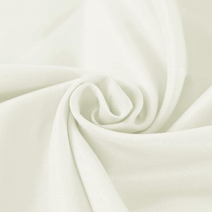 Fokitut 2 Pack Waterproof Round Tablecloth, 90 Inch, Stain Resistant and Wrinkle Polyester Table Cloth, Fabric Table Cover for Kitchen Dining, Wedding, Party, Holiday Dinner-Ivory