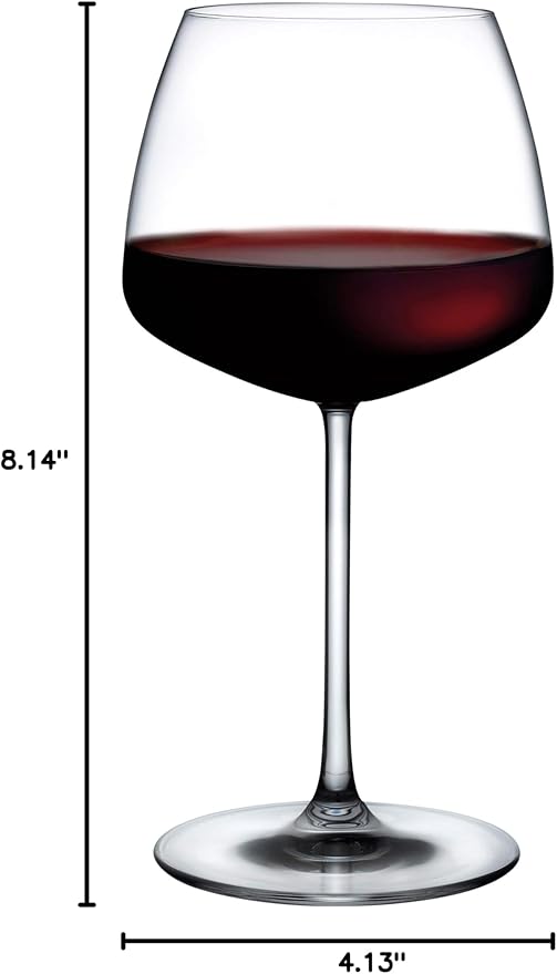 NUDE Mirage Set of 2, White Crystal Wine Stem Glasses 19.25 oz, |Lead-Free Crystal|, Clear Glass Wine Tumbler, Ideal for Cocktails & Perfect for Homes & Bars