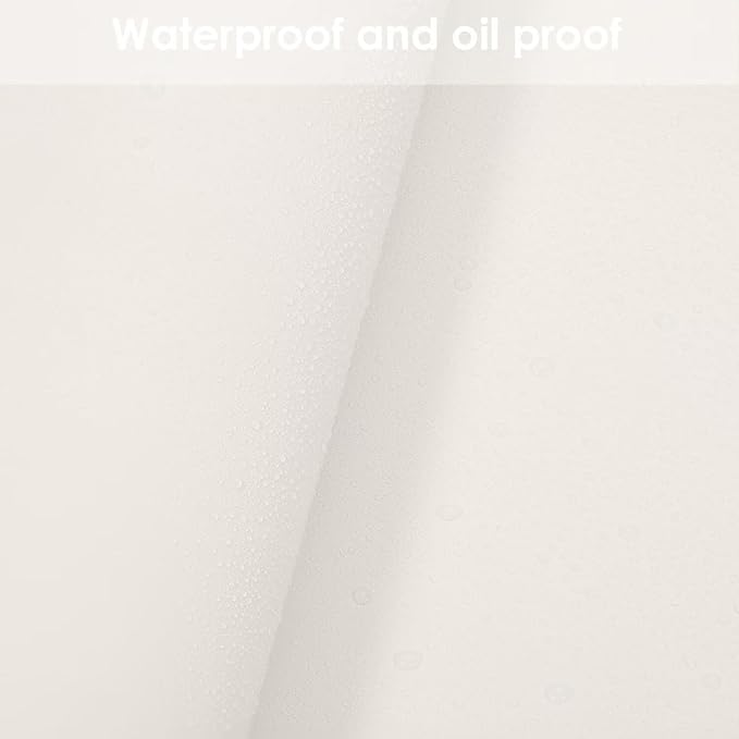 Round Table Pad, 1.8mm Thick, Dia.24 Inch, Leather Table Cover, Dining Table Protector, Table Top Protector (White+White)