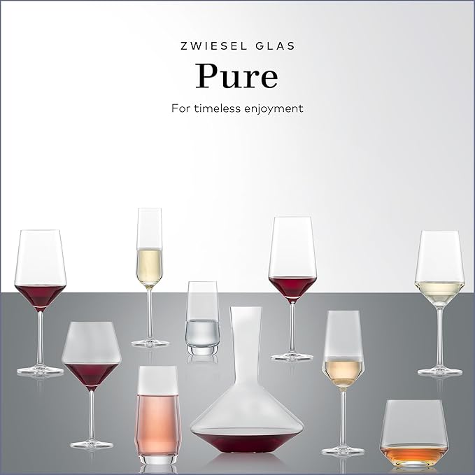 ZWIESEL GLAS Pure Champagne Glass (Set of 6), Champagne Flutes with Effervescent Point, Dishwasher-Safe Tritan Crystal Glasses, Made in Germany (10 Ounce)
