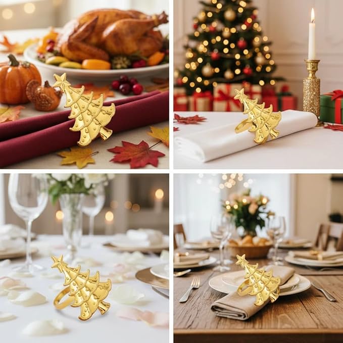 100 Pcs Gold Napkin Rings Bulk Delicate Napkin Holder for Dining Wedding Party Banquet Table Decroration Christmas and Daily Use