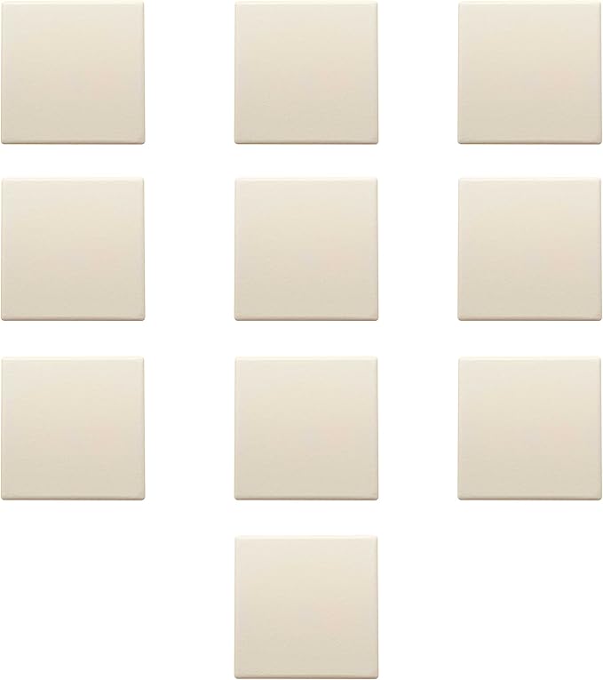 10 4" Square Ceramic Coasters Set - Cork Bottom, Serve Ware - Natural