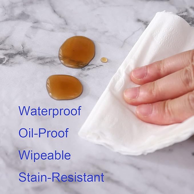 Walrus Round Vinyl Fitted Tablecloth with Flannel Backing Elastic Edge Design Table Cover Waterproof Oil-Proof PVC Table Cloth Stain-Resistant Best for 57"-66" Round