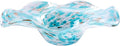 Hand Blown Murano-style Art Glass Bowl, 10.2-Inch Large Decorative Centerpiece for Table, Cobalt Blue Fruit Display & Kitchen Counter Decor