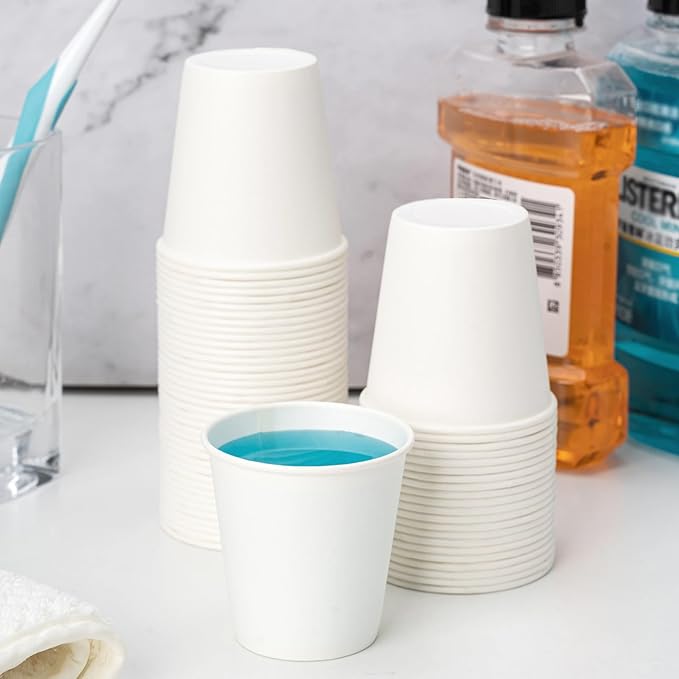 RACETOP [600 Pack] 3 oz Bathroom Paper Cups, Disposable Paper Cups, Small Mouthwash Cups, Ideal for Bathroom