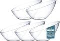 Posh Setting Crystal Clear, Disposable Premium Hard Plastic Medium Angled Bowl, Party, Salad, Snack and Fruit Bowl 5 Pack