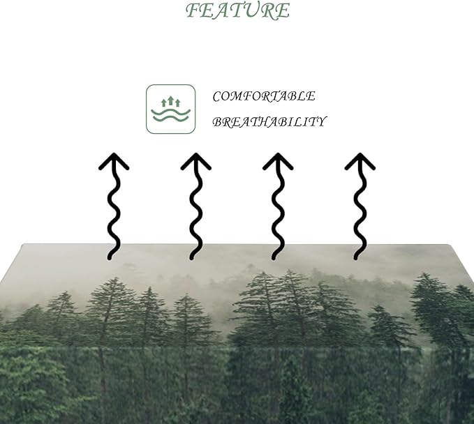 54x78 Inch Nature Scenery Rectangular Tablecloth Foggy Wild Forest Mysterious Secret Realm Table Cloth Waterproof Durable Table Cover for Home Game Room Banquet Picnic Outdoor BBQ Decor