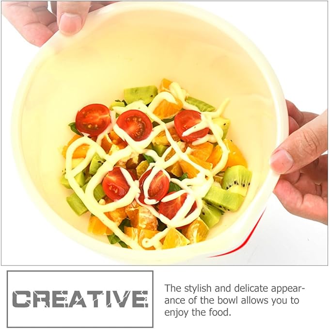 3pcs Stackable Mixing Bowls Set, Reusable Household Salad and Noodle Bowls, Sturdy Kitchen Serving and Food Prep Containers for Cooking and Meal Preparation Random Color