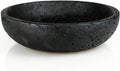 Black Travertine Bowl, 7.8" Luxurious Natural Stone Centerpiece Bowl for Modern Home Decor, Handmade Fruit Bowl, Jewelry Dish, Sophisticated Tabletop Sculpture